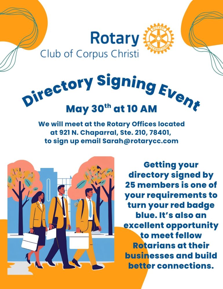 Directory Signing Event-May 30th at 10 AM