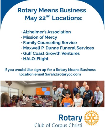 Club Meeting May 22, 2025 Rotary Means Business