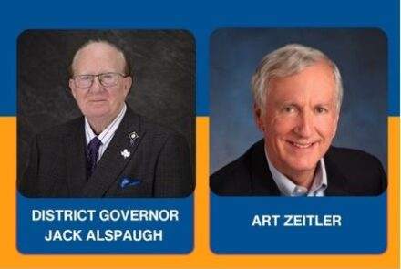 Club Meeting September 3, 2026 Speakers: District Governor Jack Alspaugh & Art Zeitler